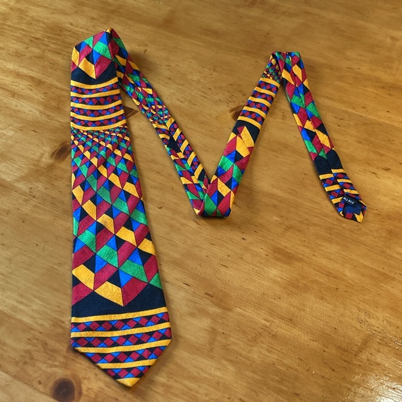 Rush Limbaugh No Boundaries Geometric Multi-Color Silk Neck Tie - Picture 2 of 12